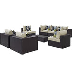 Modway Convene 8 Piece Outdoor Patio Sectional Set