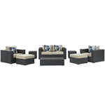 Modway Sojourn 8 Piece Outdoor Patio Sunbrella Sectional Set