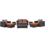 Modway Sojourn 8 Piece Outdoor Patio Sunbrella Sectional Set