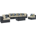 Modway Summon 7 Piece Outdoor Patio Sunbrella Sectional Set