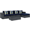 Modway Summon 5 Piece Outdoor Patio Sunbrella Sectional Set