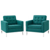Modway Loft Armchairs Upholstered Fabric Set of 2