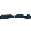 Modway Loft 3 Piece Upholstered Fabric Sofa Loveseat and Armchair Set