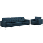 Modway Loft 2 Piece Upholstered Fabric Sofa and Armchair Set