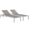 Modway Shore Chaise Outdoor Patio Aluminum Set of 2