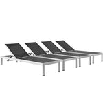 Modway Shore Chaise Outdoor Patio Aluminum Set of 4