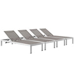 Modway Shore Chaise Outdoor Patio Aluminum Set of 4