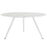 Modway Lippa 60" Round Artificial Marble Dining Table with Tripod Base