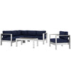 Modway Shore 5 Piece Outdoor Patio Aluminum Sectional Sofa Set