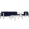 Modway Shore 4 Piece Outdoor Patio Aluminum Sectional Sofa Set