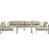 Modway Shore 5 Piece Outdoor Patio Aluminum Sectional Sofa Set