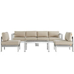 Modway Shore 5 Piece Outdoor Patio Aluminum Sectional Sofa Set