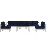 Modway Shore 6 Piece Outdoor Patio Aluminum Sectional Sofa Set