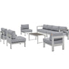 Modway Shore 7 Piece Outdoor Patio Sectional Sofa Set