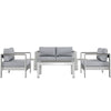 Modway Shore 6 Piece Outdoor Patio Aluminum Sectional Sofa Set