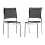 Modway Shore Side Chair Outdoor Patio Aluminum Set of 2