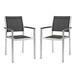 Modway Shore Dining Chair Outdoor Patio Aluminum Set of 2