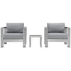 Modway Shore 3 Piece Outdoor Patio Aluminum Set