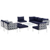 Modway Harmony 10 Piece Outdoor Patio Aluminum Sectional Sofa Set