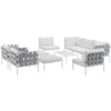 Modway Harmony 10 Piece Outdoor Patio Aluminum Sectional Sofa Set