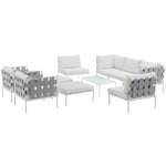 Modway Harmony 10 Piece Outdoor Patio Aluminum Sectional Sofa Set