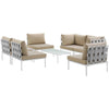 Modway Harmony 7 Piece Outdoor Patio Aluminum Sectional Sofa Set