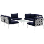 Modway Harmony 7 Piece Outdoor Patio Aluminum Sectional Sofa Set