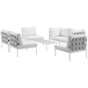 Modway Harmony 7 Piece Outdoor Patio Aluminum Sectional Sofa Set