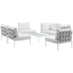 Modway Harmony 7 Piece Outdoor Patio Aluminum Sectional Sofa Set