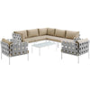 Modway Harmony 8 Piece Outdoor Patio Aluminum Sectional Sofa Set