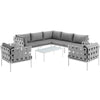 Modway Harmony 8 Piece Outdoor Patio Aluminum Sectional Sofa Set