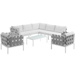 Modway Harmony 8 Piece Outdoor Patio Aluminum Sectional Sofa Set