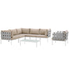 Modway Harmony 7 Piece Outdoor Patio Aluminum Sectional Sofa Set