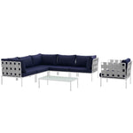 Modway Harmony 7 Piece Outdoor Patio Aluminum Sectional Sofa Set