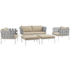 Modway Harmony 5 Piece Outdoor Patio Aluminum Sectional Sofa Set