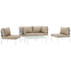 Modway Harmony 5 Piece Outdoor Patio Aluminum Sectional Sofa Set