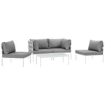 Modway Harmony 5 Piece Outdoor Patio Aluminum Sectional Sofa Set