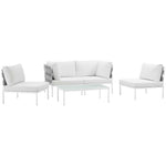 Modway Harmony 5 Piece Outdoor Patio Aluminum Sectional Sofa Set