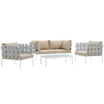 Modway Harmony 5  Piece Outdoor Patio Aluminum Sectional Sofa Set
