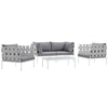 Modway Harmony 5  Piece Outdoor Patio Aluminum Sectional Sofa Set