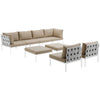 Modway Harmony 8 Piece Outdoor Patio Aluminum Sectional Sofa Set