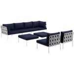 Modway Harmony 8 Piece Outdoor Patio Aluminum Sectional Sofa Set