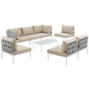 Modway Harmony 8 Piece Outdoor Patio Aluminum Sectional Sofa Set