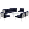 Modway Harmony 8 Piece Outdoor Patio Aluminum Sectional Sofa Set