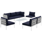 Modway Harmony 8 Piece Outdoor Patio Aluminum Sectional Sofa Set