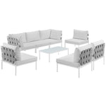 Modway Harmony 8 Piece Outdoor Patio Aluminum Sectional Sofa Set
