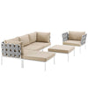 Modway Harmony 6 Piece Outdoor Patio Aluminum Sectional Sofa Set