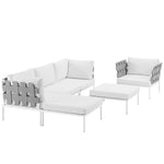 Modway Harmony 6 Piece Outdoor Patio Aluminum Sectional Sofa Set