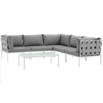 Modway Harmony 6 Piece Outdoor Patio Aluminum Sectional Sofa Set