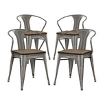 Modway Promenade Bamboo Dining Chair Set of 4